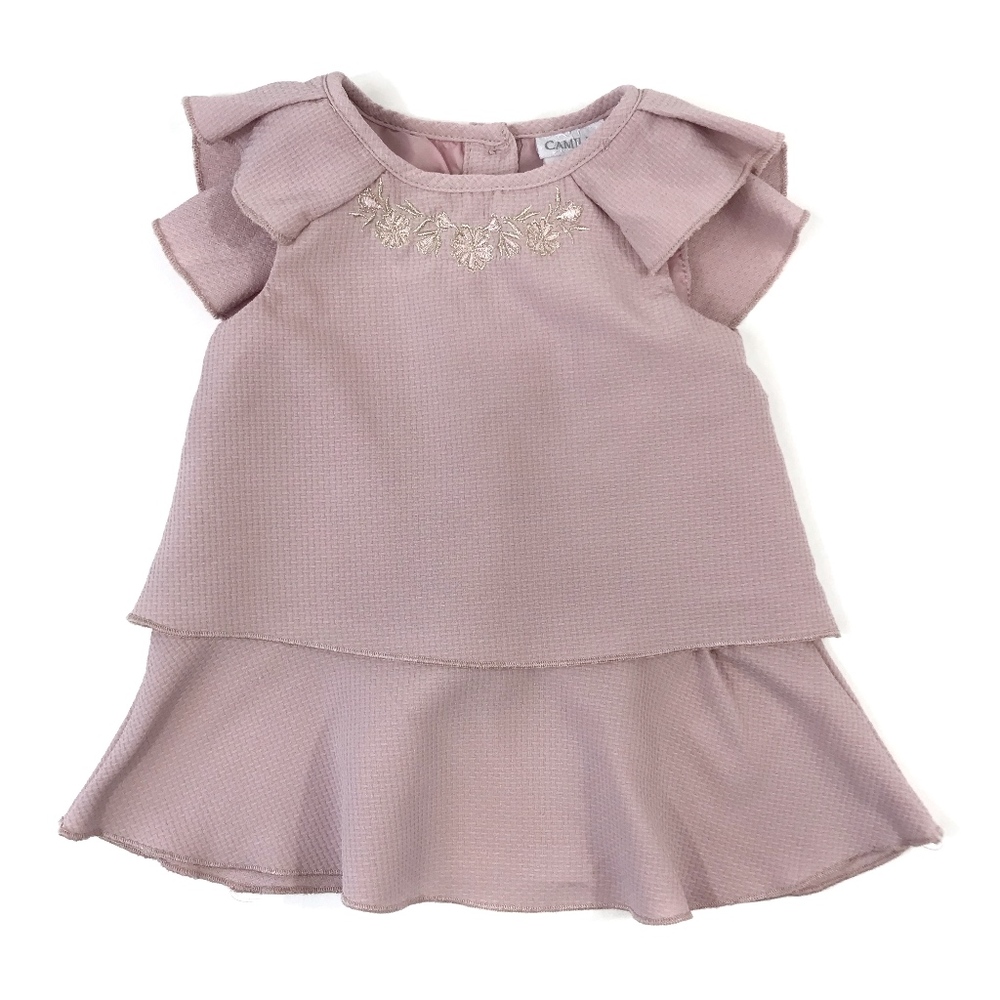 [Camilla] Mauve Two-Tiered Ruffle Blouse